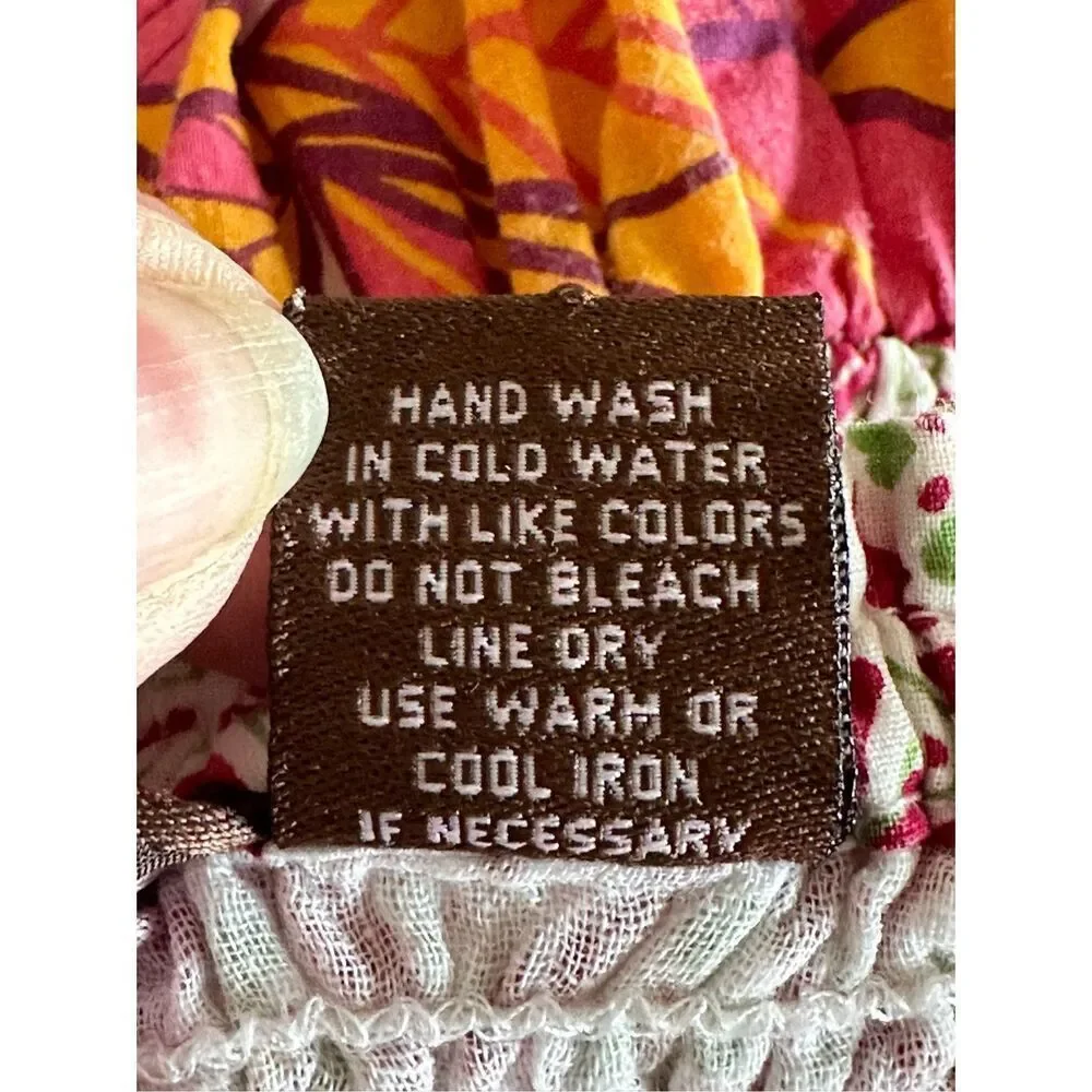 Speed Control Ruched Strapless‎ Pull-On Dress Womens M Pink Cottagecore - Picture 8 of 11